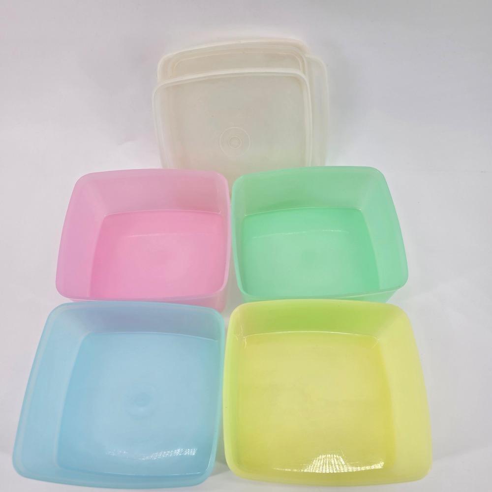 Tupperware Food Storage Set Kitchen Pastel Stackable Multicolor 8pc Set - Picture 2 of 7
